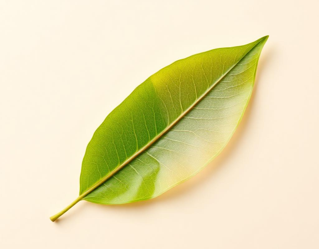 Processo de transformação de uma folha verde em folha esqueletizada